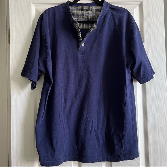 Comfort Zone Shirts Vintage Mens Oversized Navy Blue Henley Top Poshmark